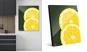 Creative Gallery Large Sliced Graphic Lemon on Green 16" x 20" Acrylic Wall Art Print